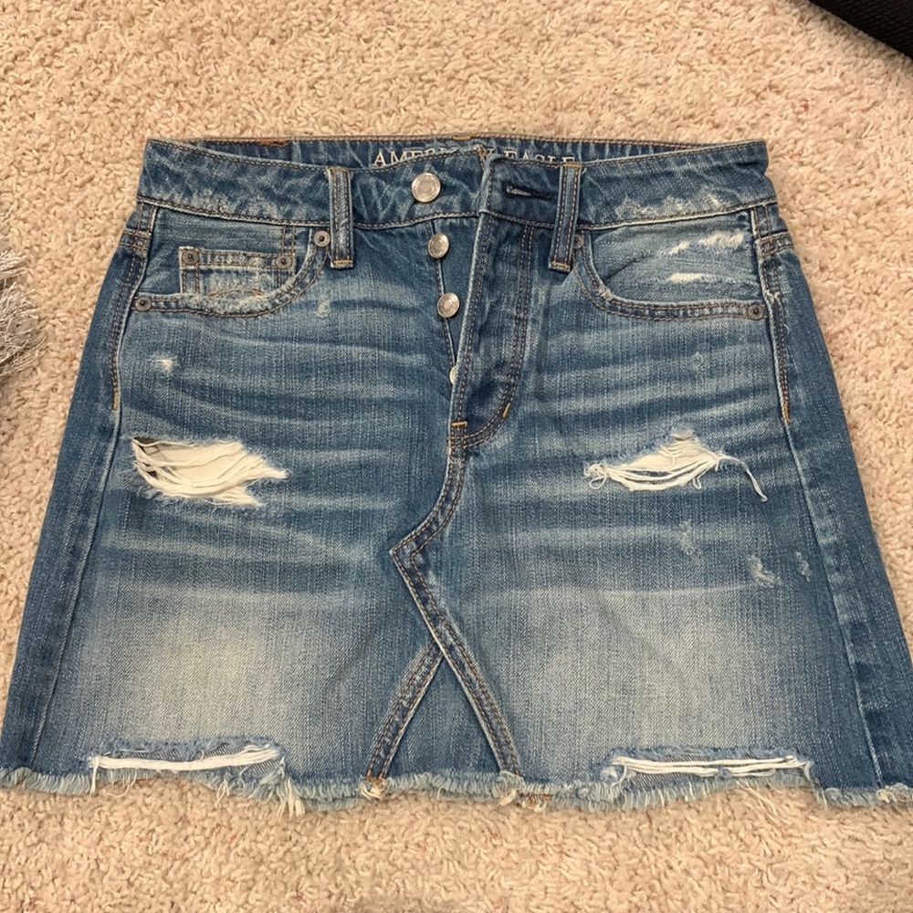 American Eagle Distressed Denim Skirt